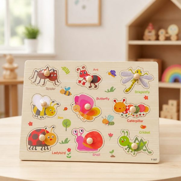 Puzzle lemn buton insecte