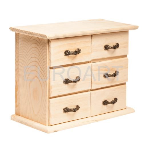 Cutie lemn cu 6 sertare
