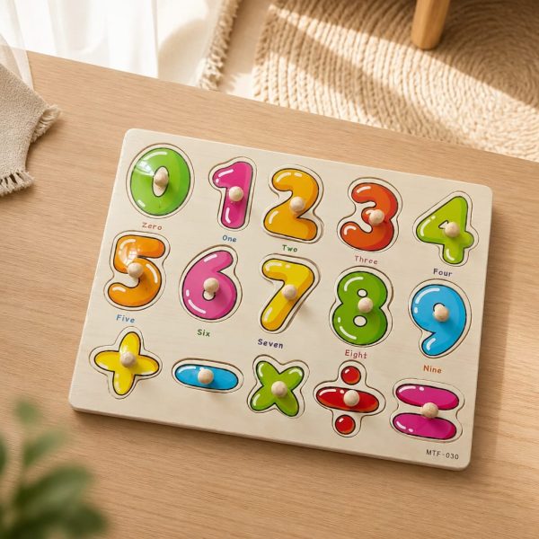Puzzle lemn buton cifre