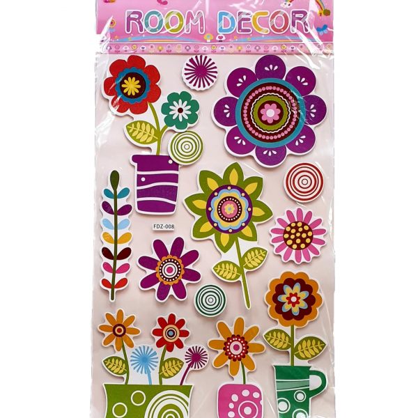 Stickers camera copii flori colorate