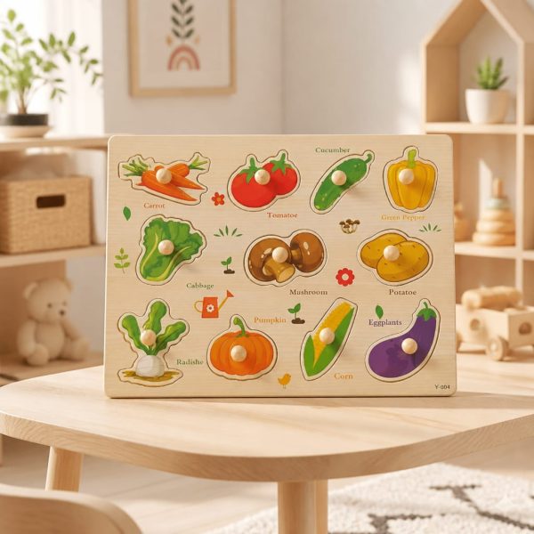 Puzzle lemn buton legume