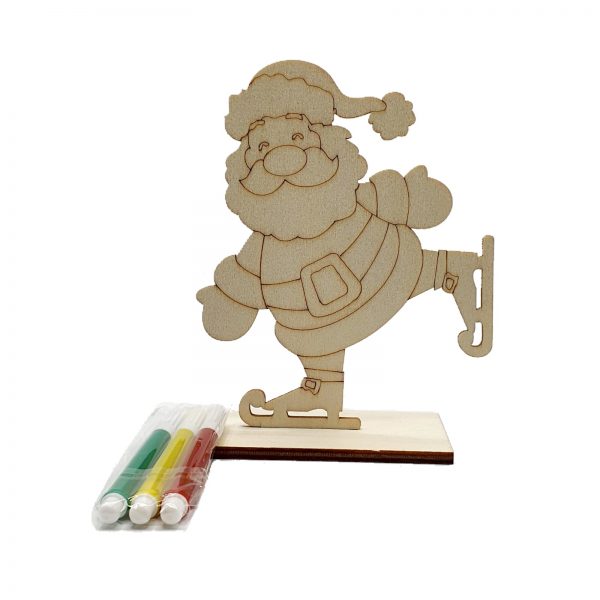 Figurina lemn de pictat mos craciun 1ps