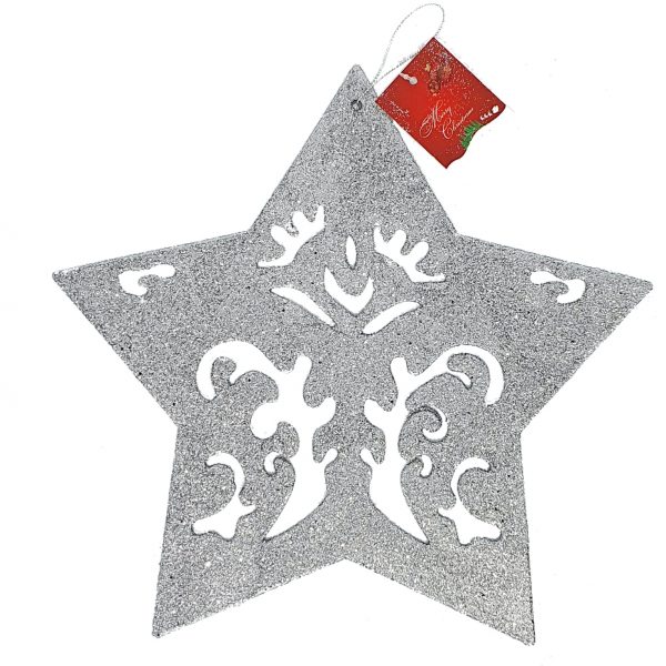 Decoratiune craciun stea 1ps argintiu