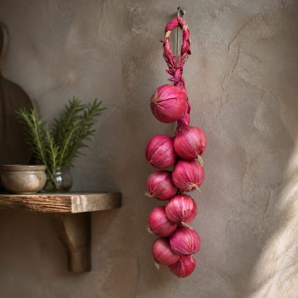Ceapa rosie decor pe funie