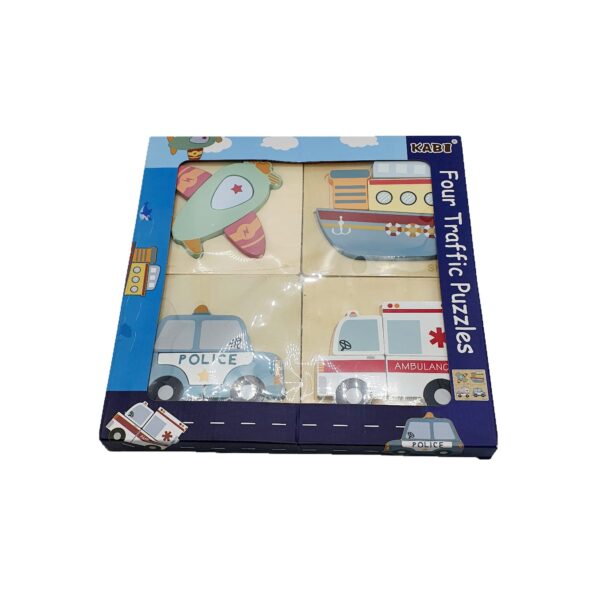 Puzzle lemn vehicule 4/set