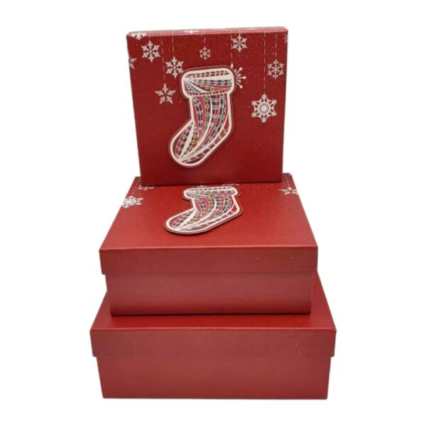 Cutie carton craciun patrate 3/set