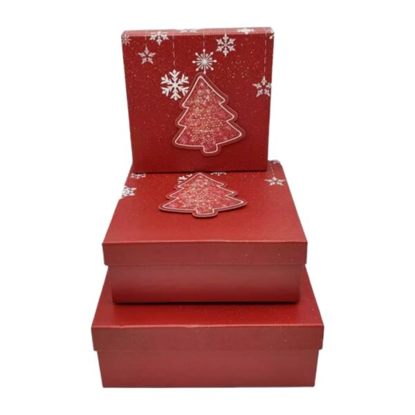 Cutie carton craciun patrate 3/set