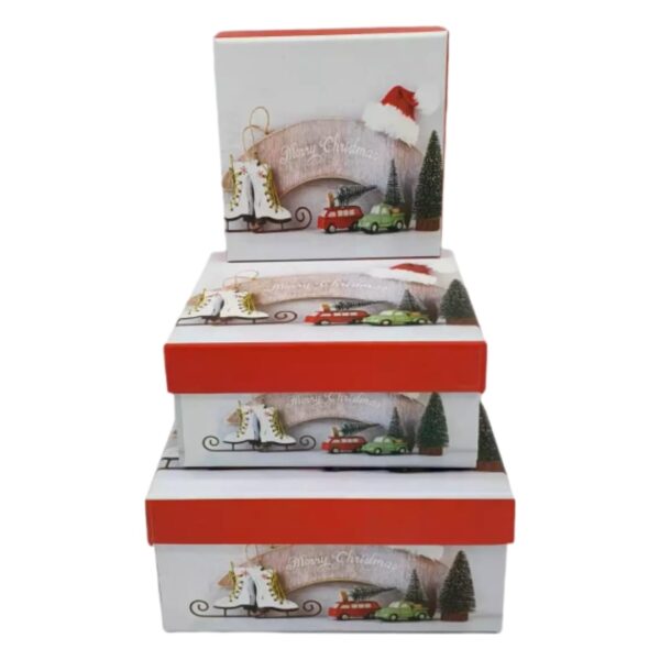 cutii carton cadou 3/set craciun