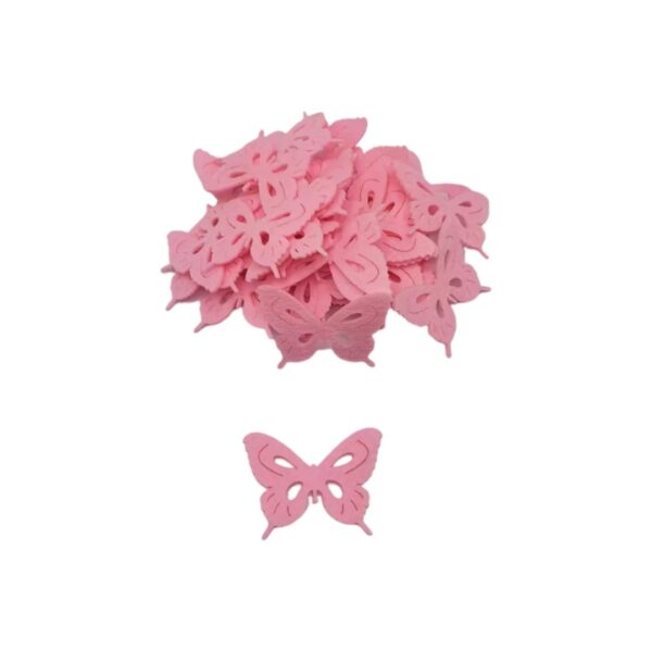 Figurina fetru fluture 50/set roz