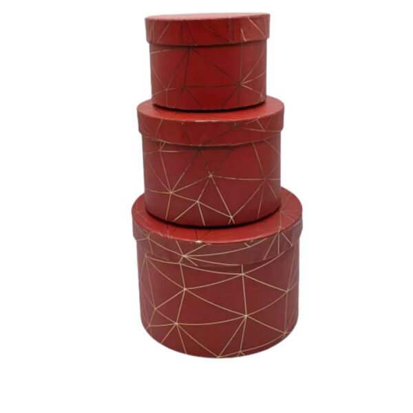 Cutie carton rotunda 3/set rosu