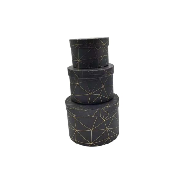 Cutie carton rotunda 3/set negru