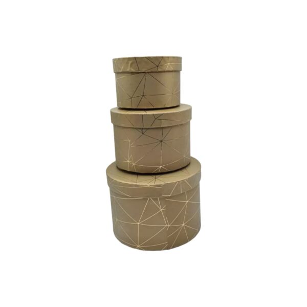 Cutie carton rotunda 3/set auriu
