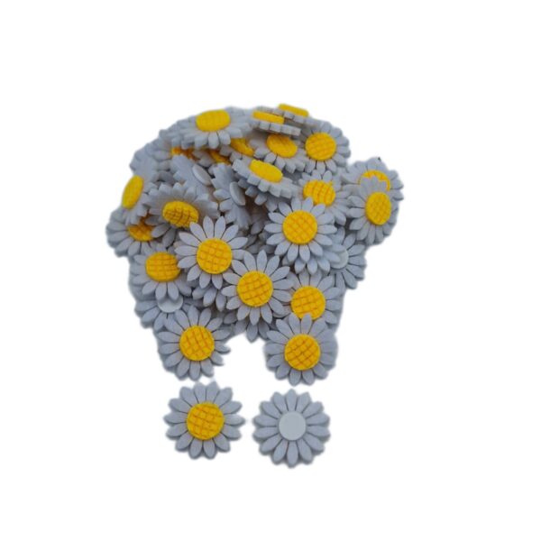 Figurina fetru floare 50/set alba M 4cm