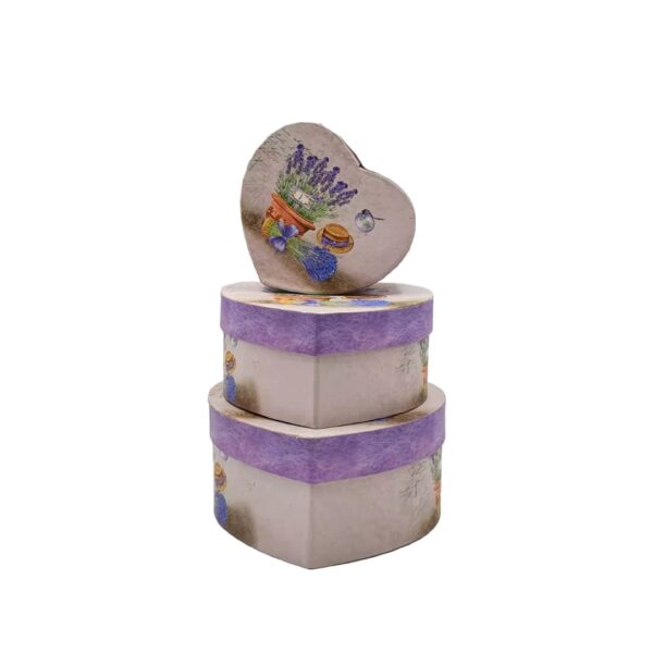 Cutie carton cadou 3/set S inima