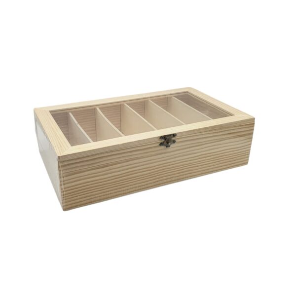 Cutie Lemn Ceai 6 Compartimente