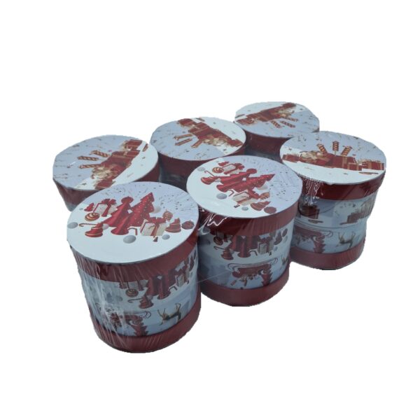 Cutii carton craciun rotunde 12/set