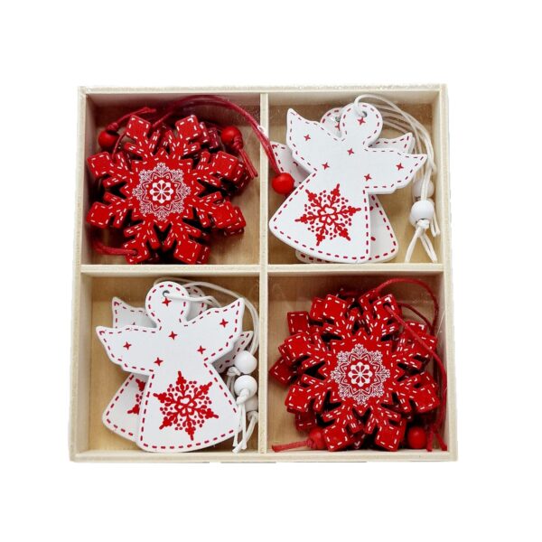 Ornament Lemn Crăciun 12/set
