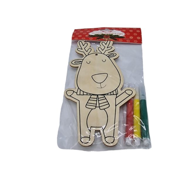 Figurina lemn de pictat ren 1ps