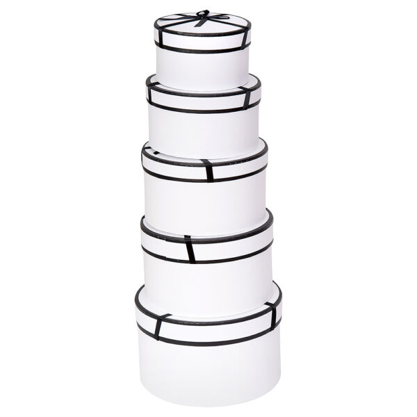 Cutie carton rotunda 5/set albe