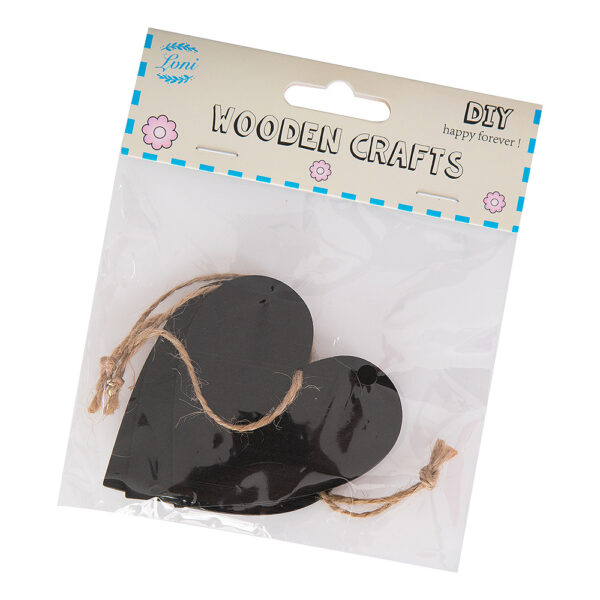 Inimioare lemn mesaje 3/set