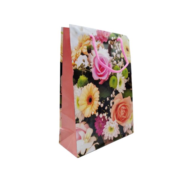 Pungi cadou hârtie cu flori 12/set S