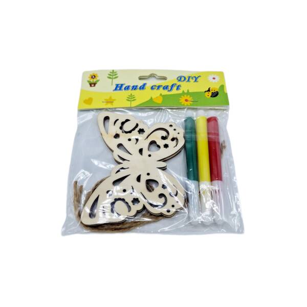 Figurina lemn de pictat fluture 2/set