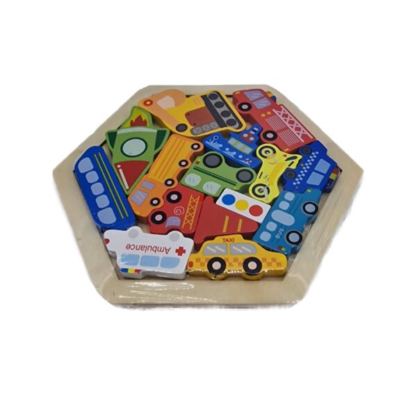 Puzzle lemn cu masini