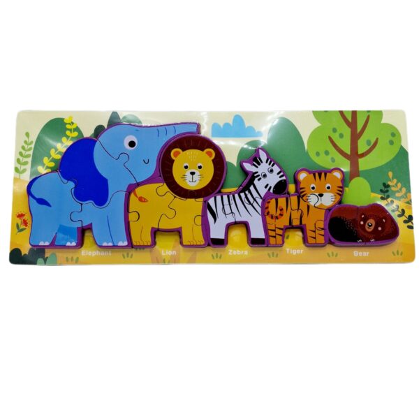 Puzzle lemn animale salbatice