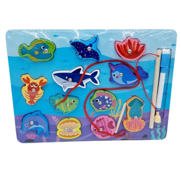 Puzzle lemn pescuit animale marine