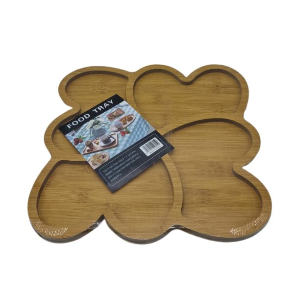 platou lemn floare cu 4 compartimente