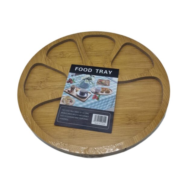 platou lemn rotund cu 5 compartimente