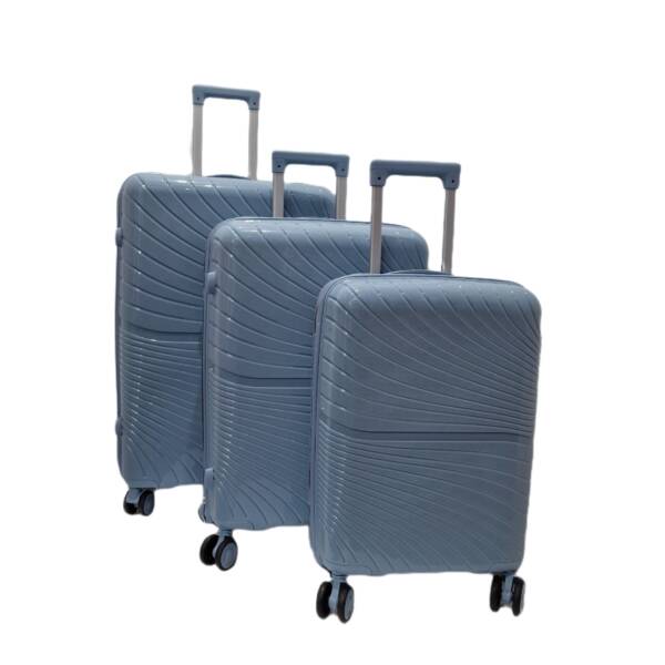Valize polipropilena 3/set blue-grey