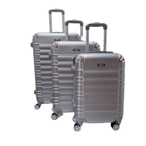 Valize plastic 3/set Argintiu