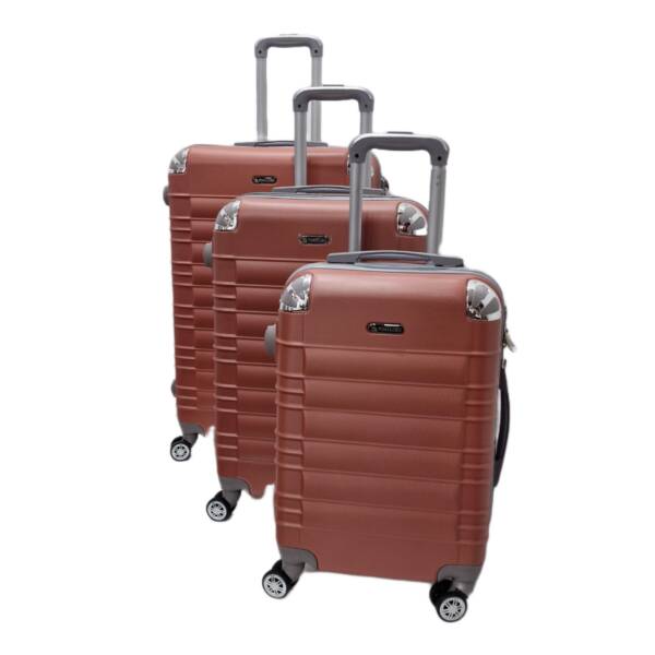 Valize plastic 3/set Roz-Gold