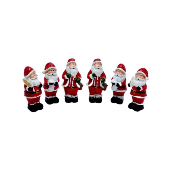 Moș Crăciun rășină 6/set  h 5,5cm
