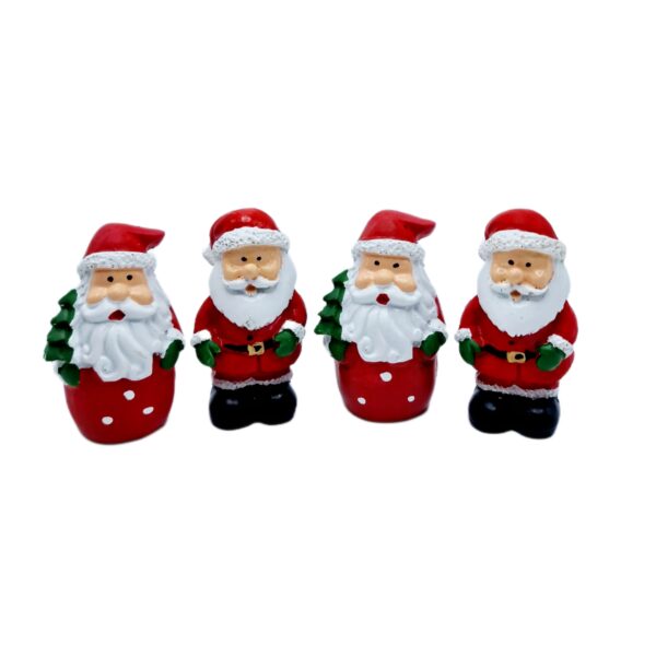 Moș Crăciun rășină 4/set  h 6,5cm