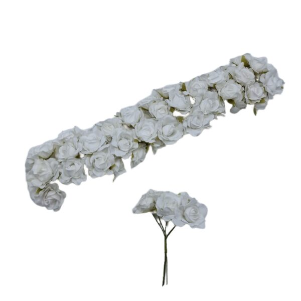 Flori artificiale 60 trandafiri alb