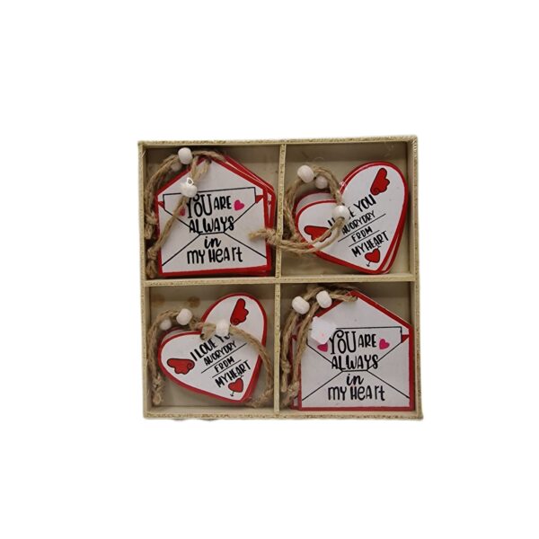 Ornament Lemn 12/set Valentines Day