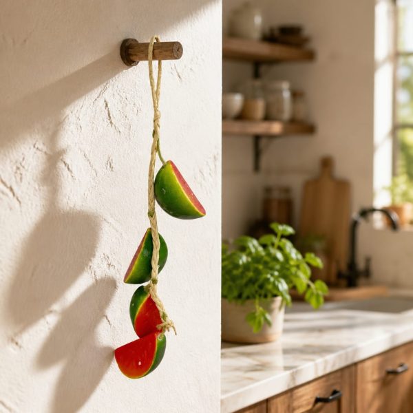 Pepene decor pe funie