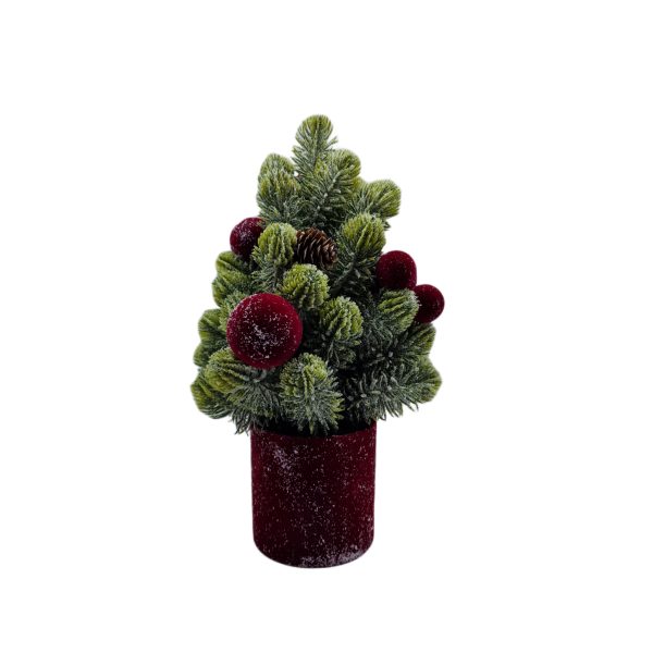 Brad împodobit pentru masa in ghiveci 34cm