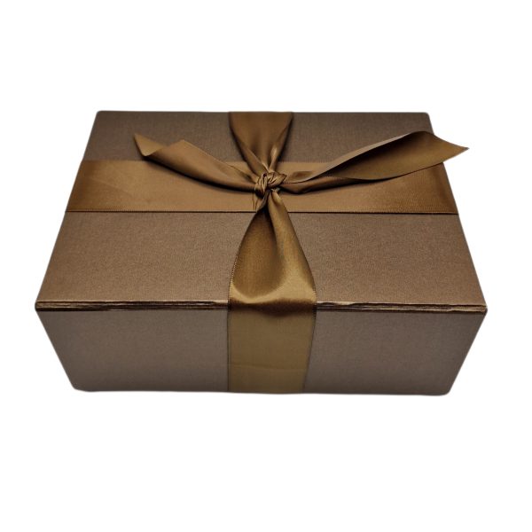Cutie carton pliabila cu funda auriu-bronz