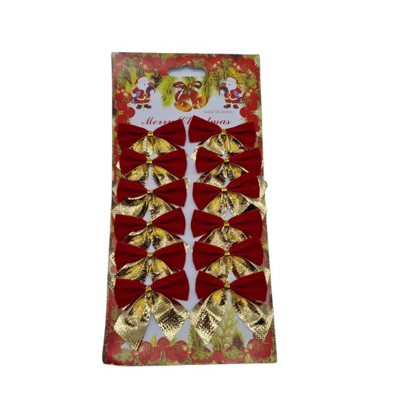 Funda catifea roșie cu auriu 12/set craciun