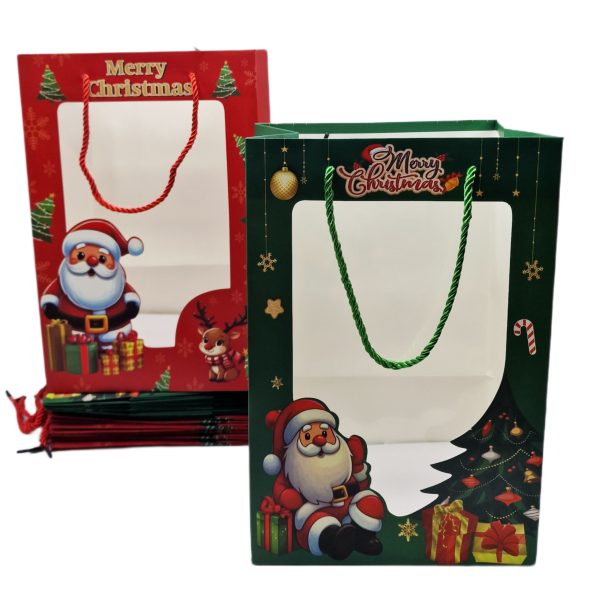 Pungi cartonate de Craciun cu vizor 12/set L