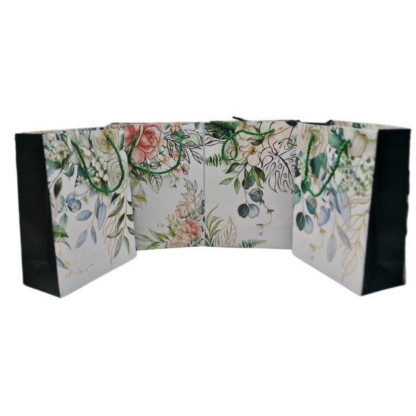 Pungi cartonate cadou cu flori 12/set S