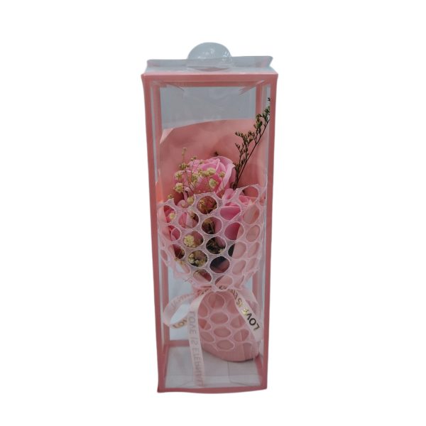 Buchet din flori naturale uscate si flori artificiale 3 trandafiri