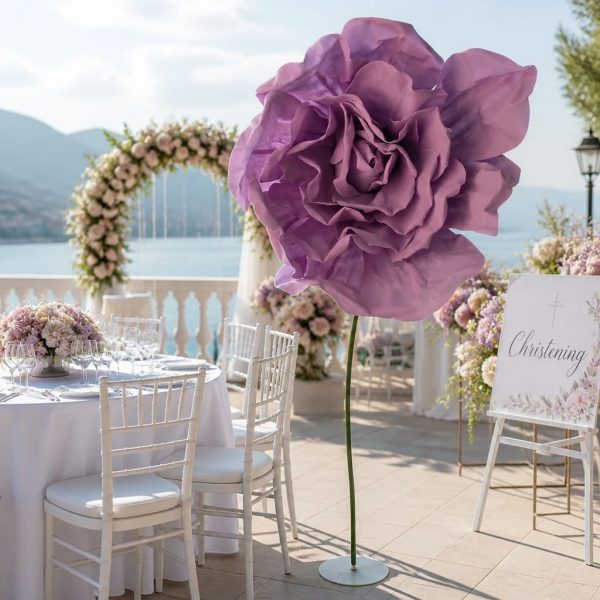 Floare lila decorativă cu suport metalic 200cm