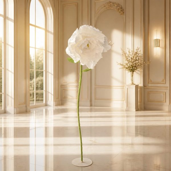 Floare alba decorativă cu tija 150cm
