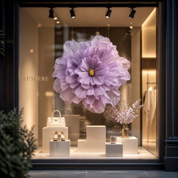 Floare Lila decorativă din hârtie cu tija 175cm