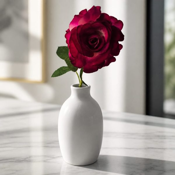 Floare artificială  trandafiri Burgundy cu tija 60cm