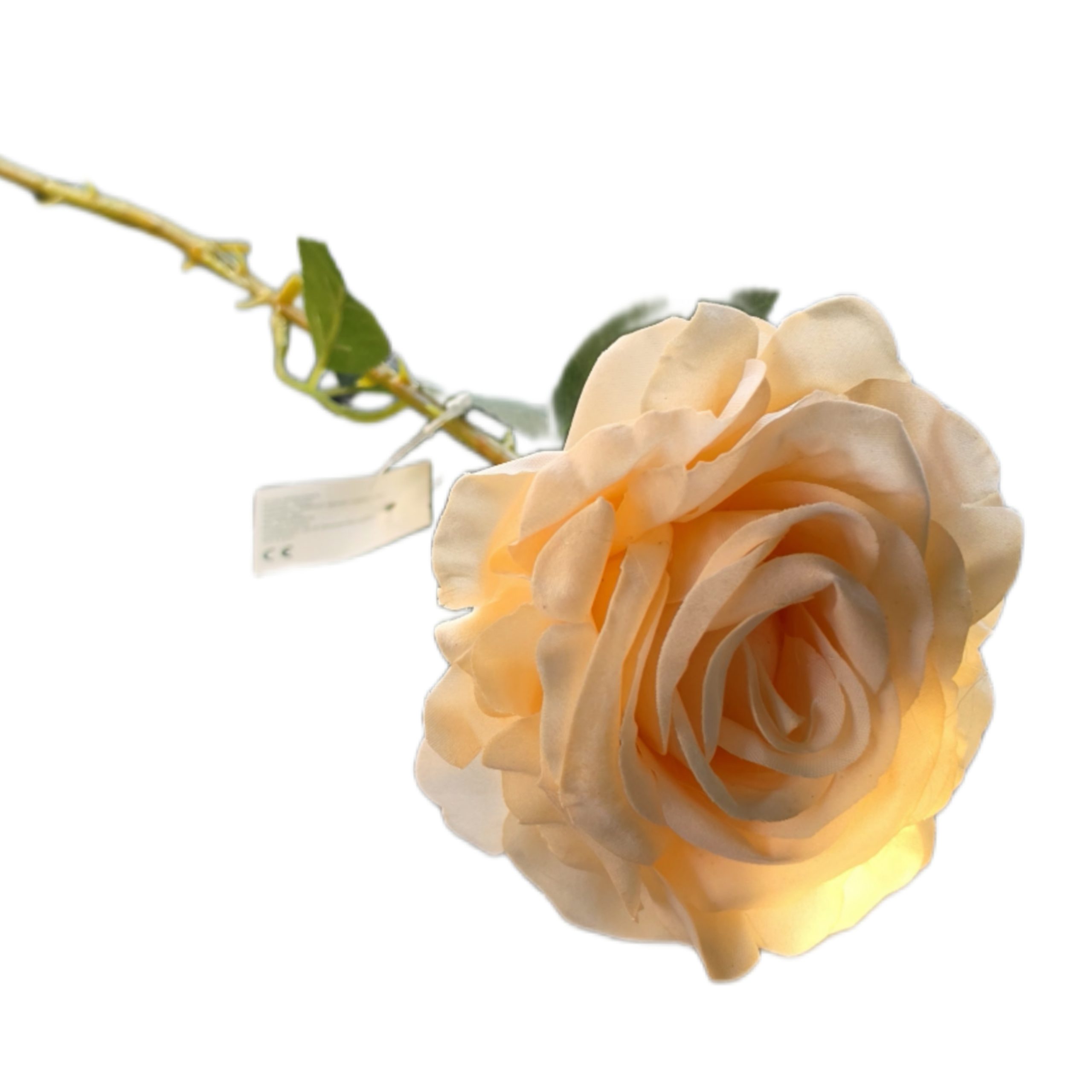 Floare artificială trandafiri somon cu tija 60cm - imagine 2